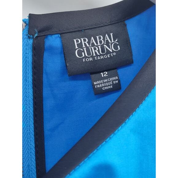 NWT Prabal Gurung for Target Blue Black Green Color Block Dress Sz 12 ALine Mini - Picture 3 of 8